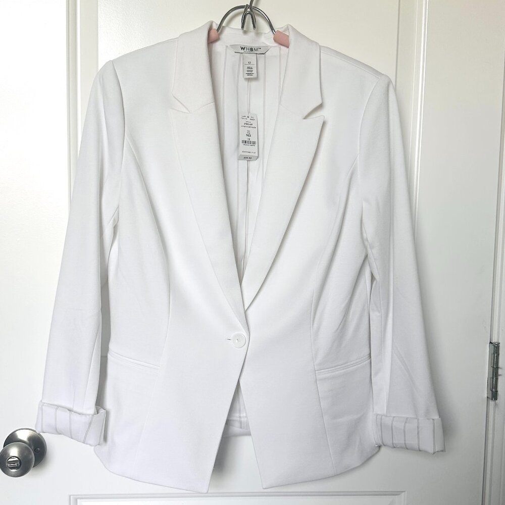 White House Black Market NWT Women’s Classic White Blazer Size 12